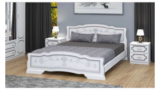 Кровать "Карина 6" белый жемчуг 180*200см