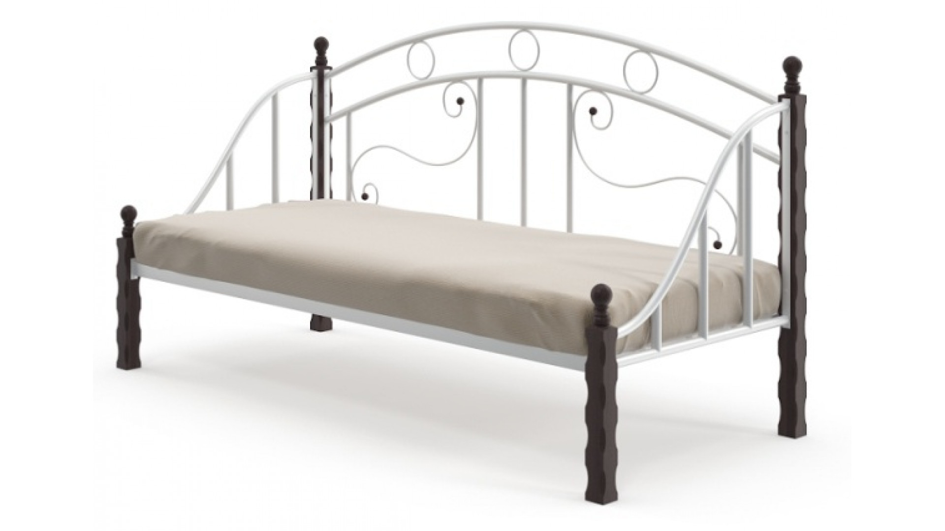 кровать металлическая односпальная 90х200 с матрасом